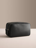 Black Signature Leather Washbag premium toiletry bag (British brand)