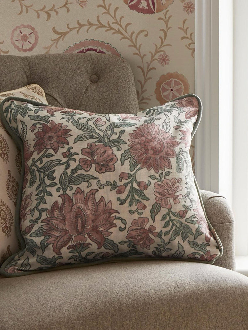 Esselle Home Cream Nima Floral cushion 50cm, imported from the UK