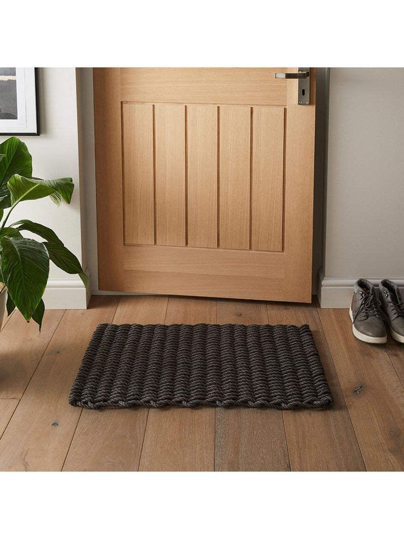 Arthouse braided polypropylene doormat in slate, imported from the UK