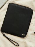 Made Yours personalised black embossed travel case - British product