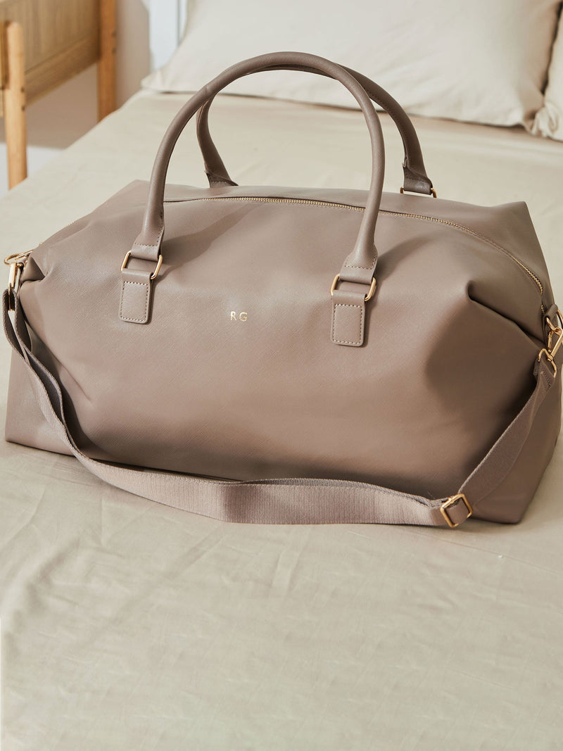 Made Yours taupe personalised holdall bag - British product