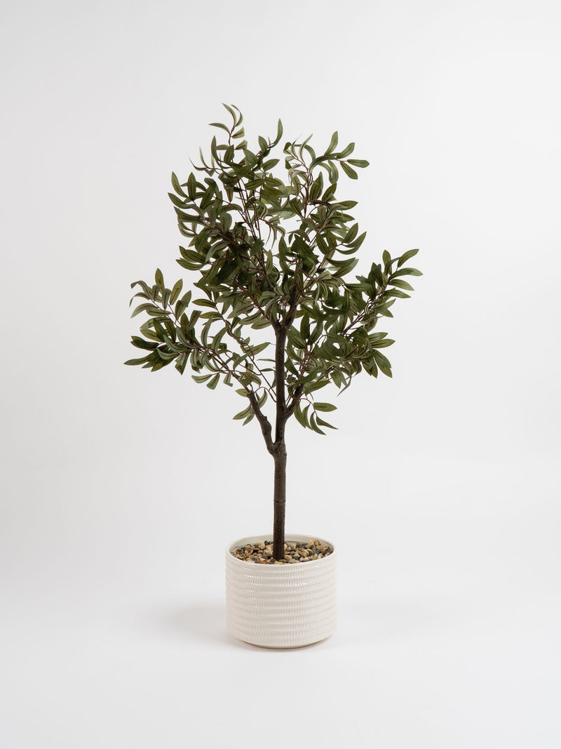 Scottish Everlastings artificial olive tree in ceramic pot 110cm, UK version