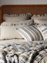 Next Secret Linen Store Natural 100% Linen Frill Pillowcase Oxford- Buy online at McGrocer