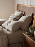 Secret Linen Store frill pillowcase natural linen - British product