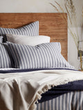 Secret Linen Store French Blue Fred Stripe standard pillowcase, imported from the UK