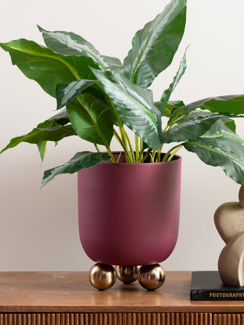 Present Time Dark Mauve Large Estilo Plant Pot