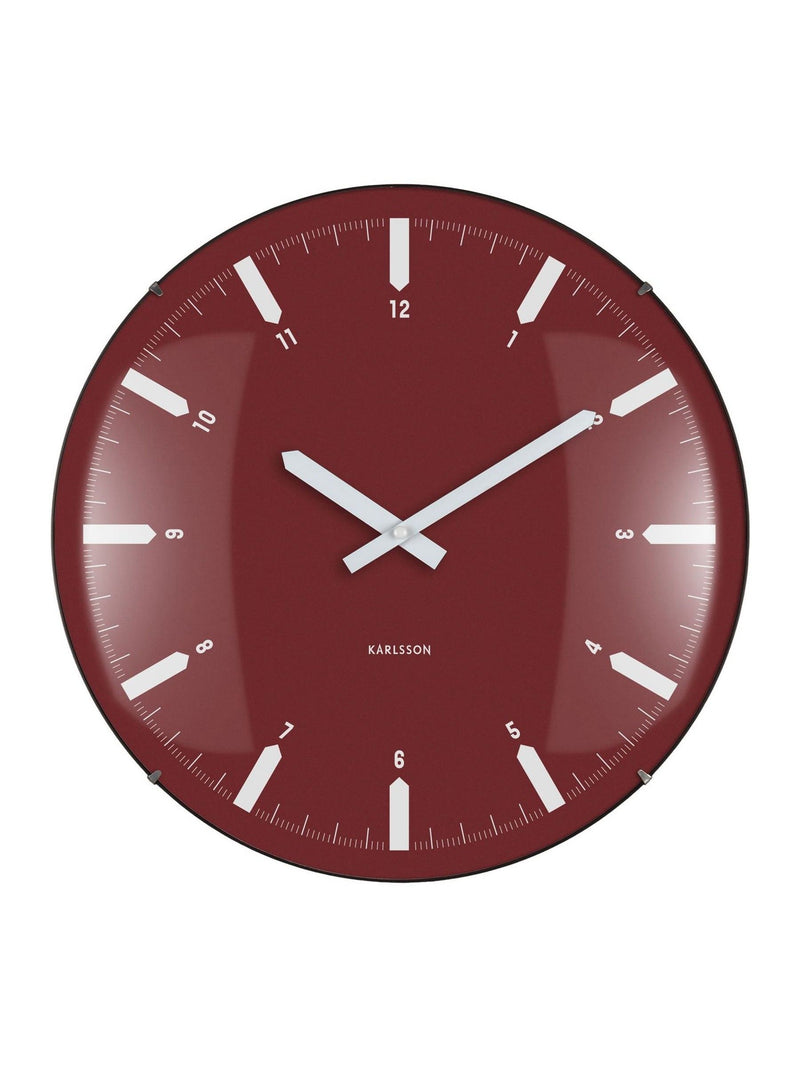Karlsson Burgundy Red Realista Dome Wall Clock