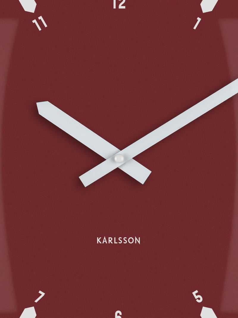 Karlsson Burgundy Red Realista Dome Wall Clock
