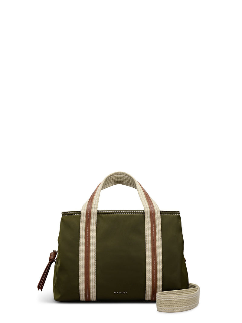 Radley green Halley Row grab bag with detachable strap (British brand)