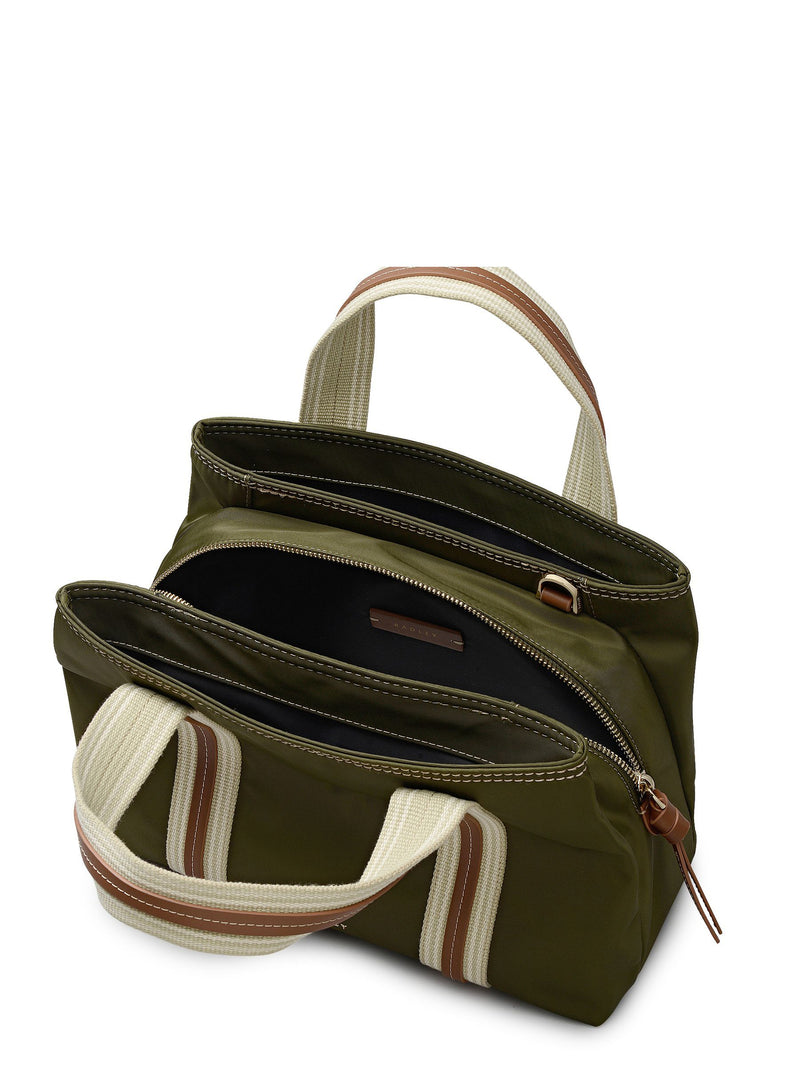 Radley green Halley Row grab bag with detachable strap (British brand)