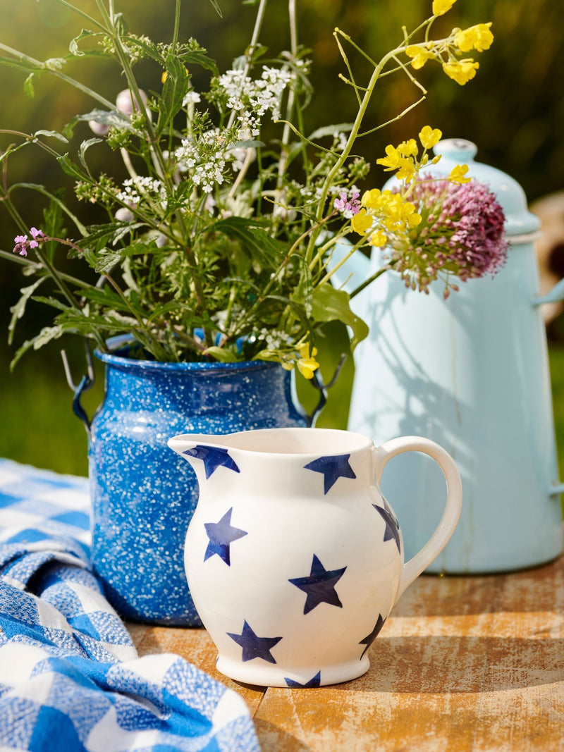 Emma Bridgewater Cream Blue Star 1/2 Pint Jug - British product