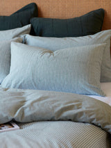 Next Secret Linen Store Teal Billy Stripe Brushed 100% Cotton Pillowcase- Buy online at McGrocer