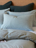 Secret Linen Store teal Billy stripe brushed cotton pillowcase, UK version