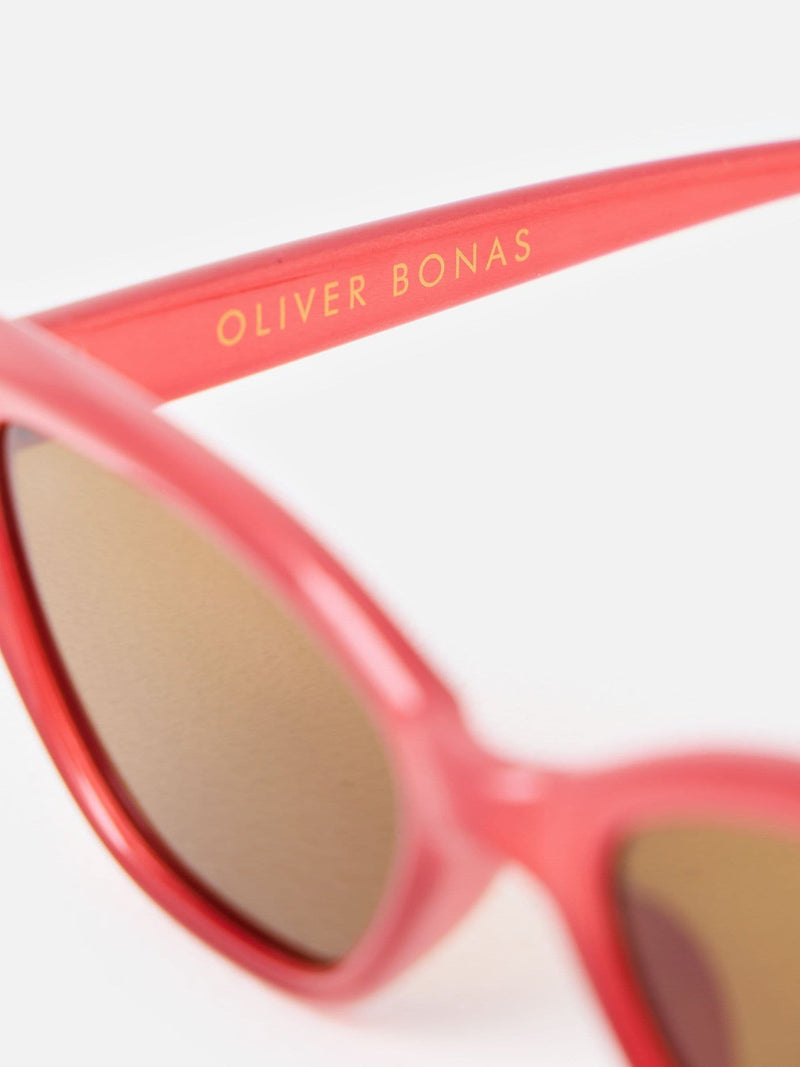 Oliver Bonas red cat eye sunglasses with brown lenses - British product
