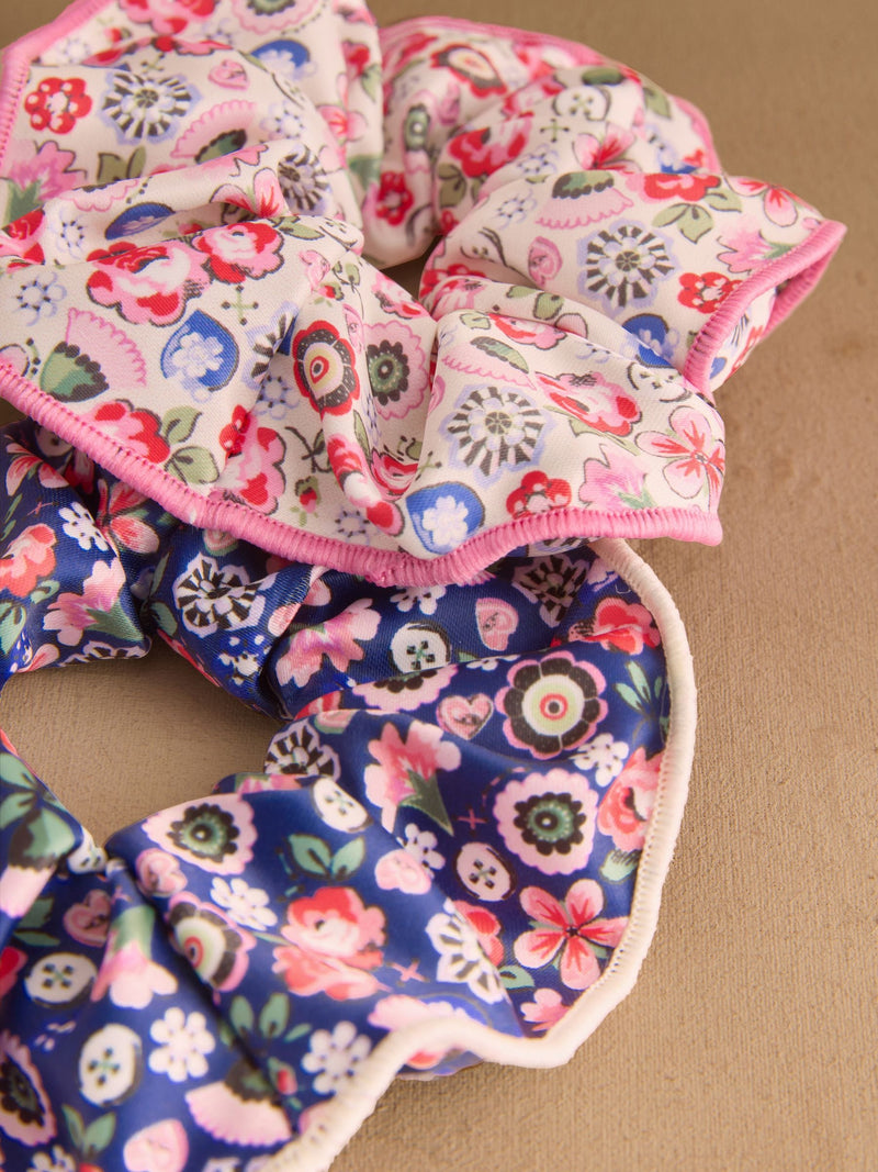 Cath Kidston scrunchie set pink pearly queen ditsy 2 pack, imported from the UK
