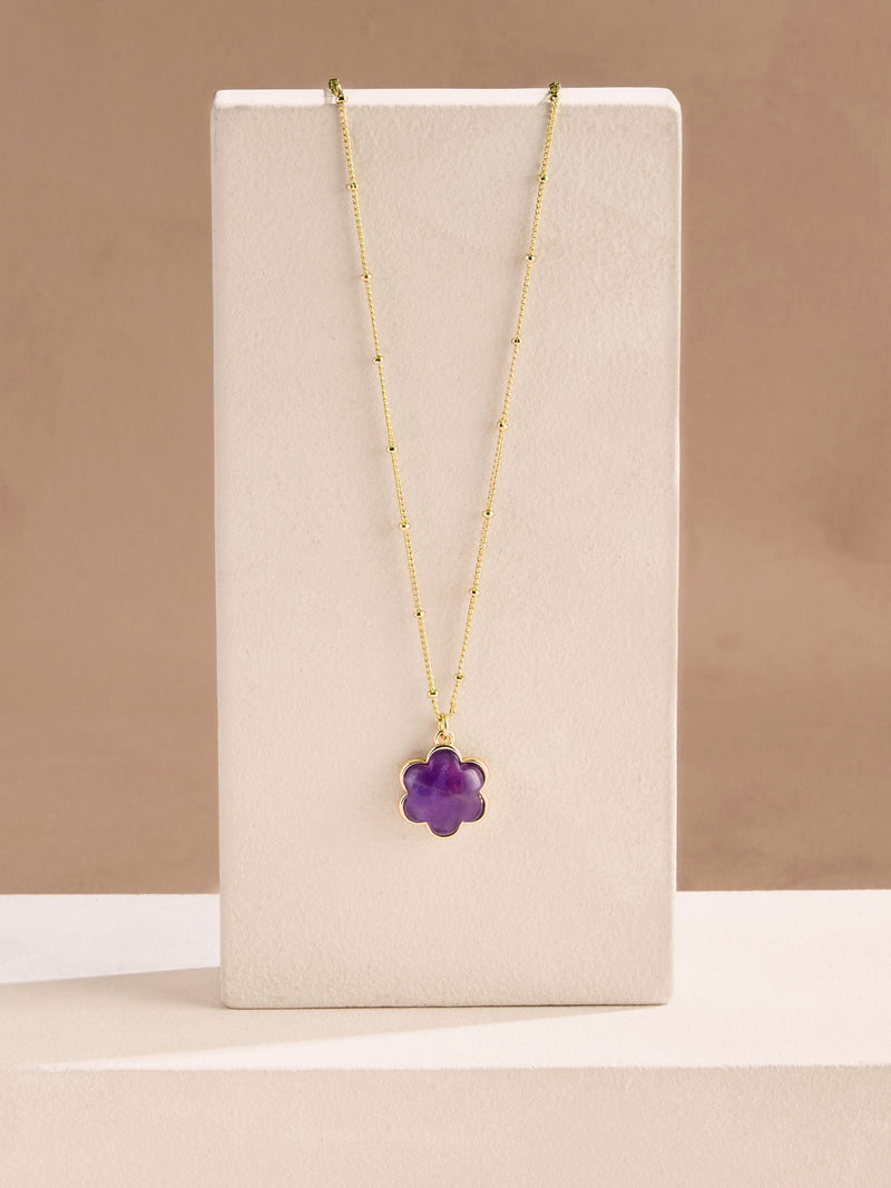 Cath Kidston gold tone amethyst flower necklace (British brand)