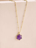 Cath Kidston gold tone amethyst flower necklace (British brand)