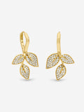 Jon Richard gold tone cubic zirconia leaf earrings, imported from the UK