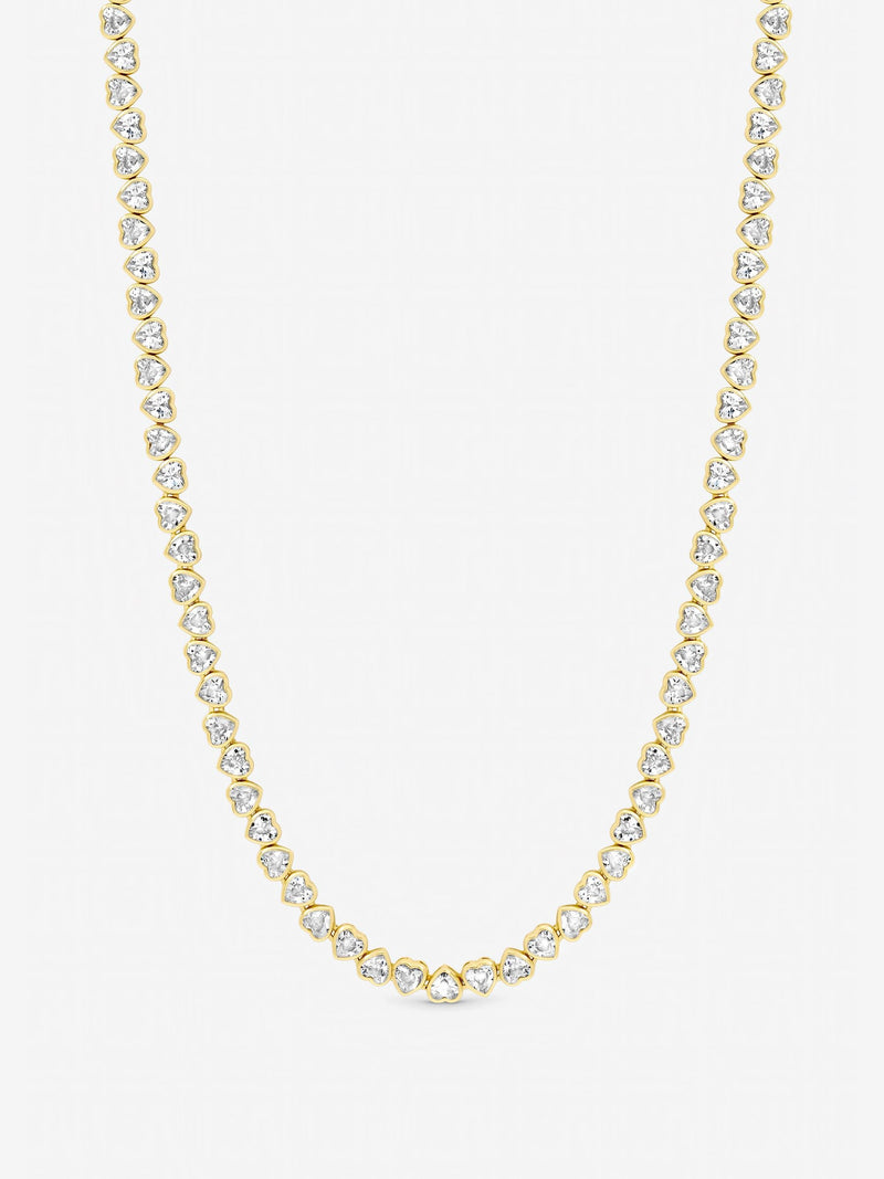 Jon Richard cubic zirconia heart necklace gold plated - British product