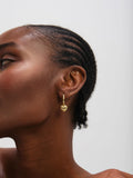 Jon Richard gold satin heart earrings, UK version