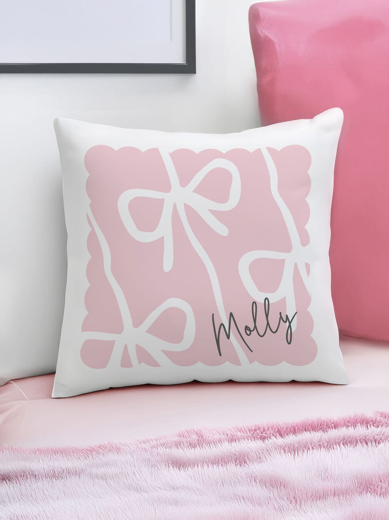 PMC personalised bow cushion 40x40cm polyester, UK version