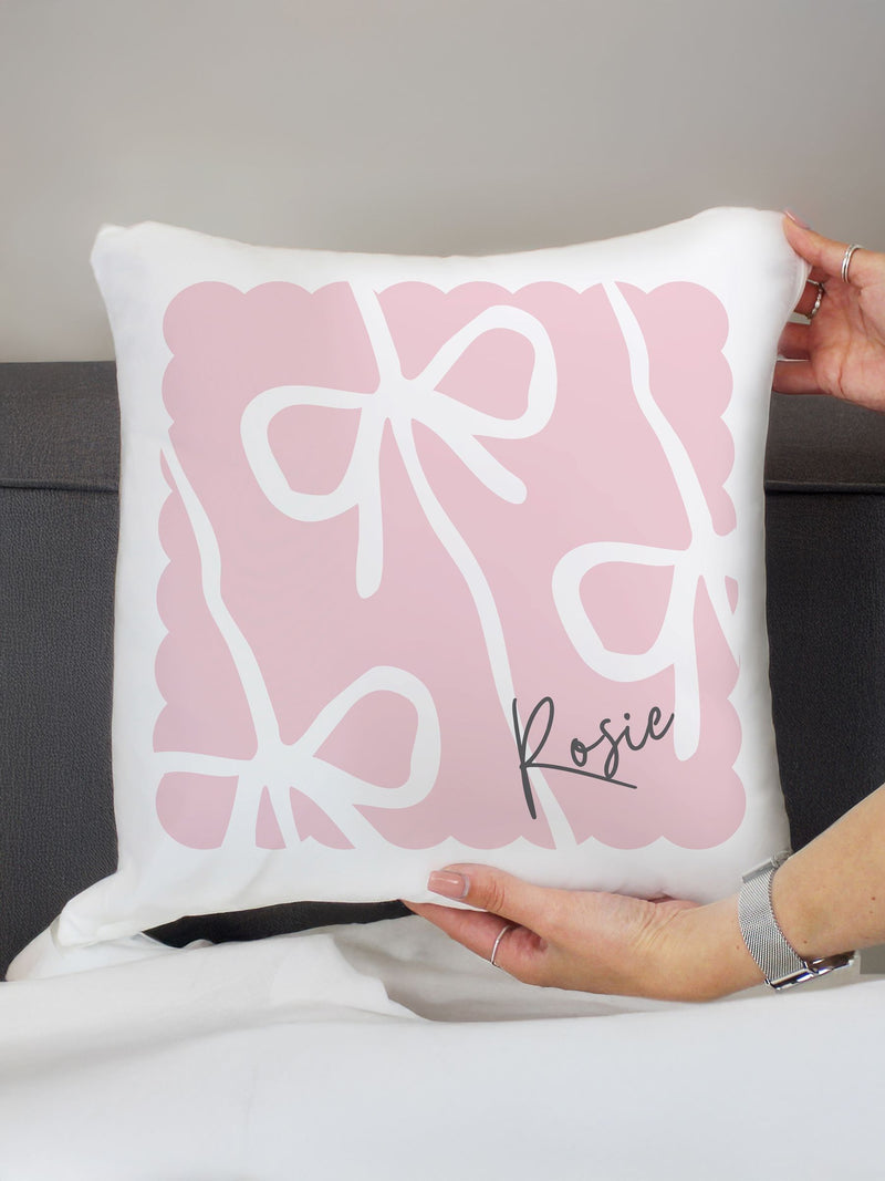 PMC personalised bow cushion 40x40cm polyester, UK version