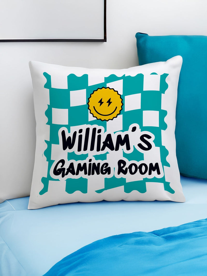 PMC personalised checked cushion 40x40cm - British product