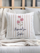 Next PMC Personalised Floral Stripey Cushion 40x40cm- Buy online at McGrocer