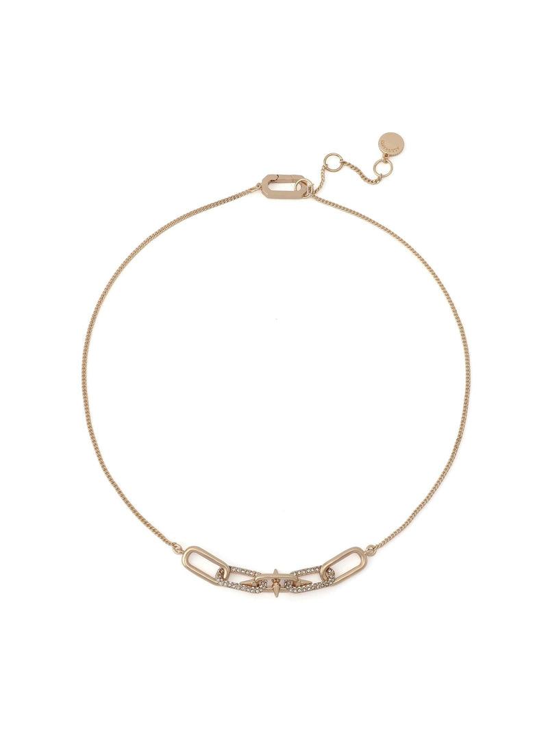 AllSaints gold tone bib necklace with pavé spikes (British brand)