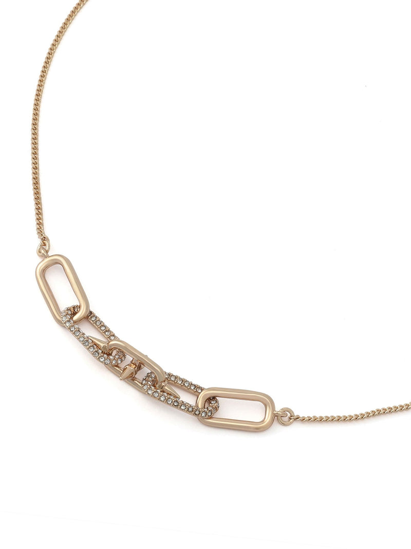AllSaints gold tone bib necklace with pavé spikes (British brand)