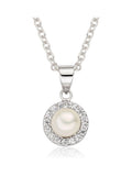 Beaverbrooks cultured pearl cubic zirconia pendant (British brand)