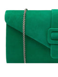 Lotus green clutch bag with detachable chain strap, UK version