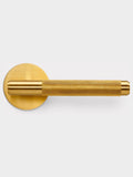 Pushka Home gold knurled lever door handles set, British product
