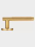 Pushka Home gold knurled lever door handles set, British product