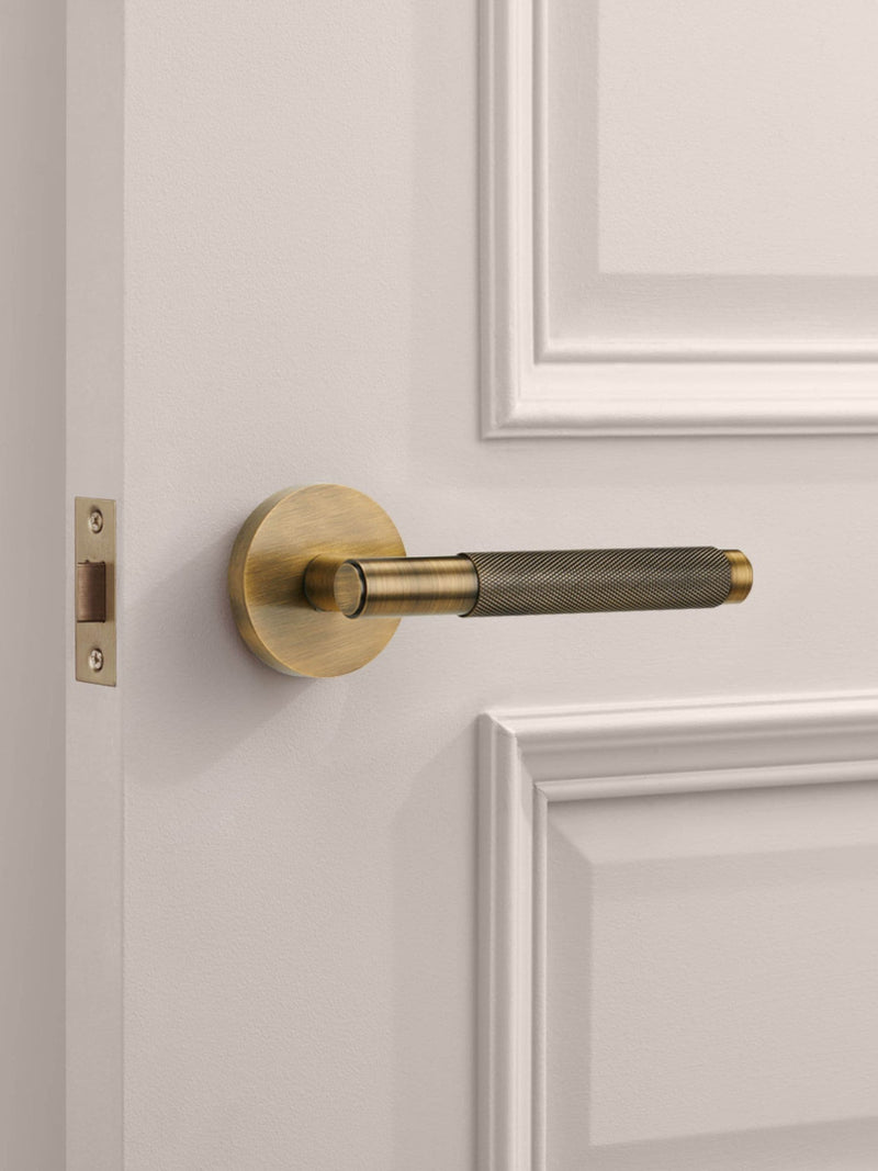 Pushka Home antique knurled lever door handles set of 2 (British brand)