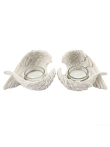Next Something Different Set of 2 White Winged Candle Holders- Buy online at McGrocer