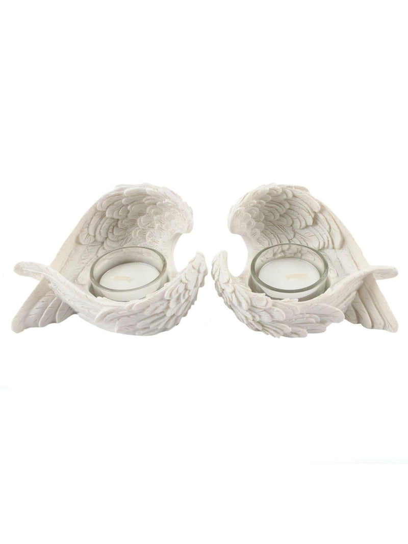 Something Different white winged candle holders set, UK version