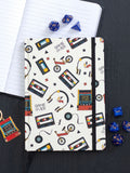 Something Different white retro 80s print A5 notebook, UK version