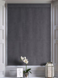 Charcoal grey plush chenille roman blind, made to measure, UK version