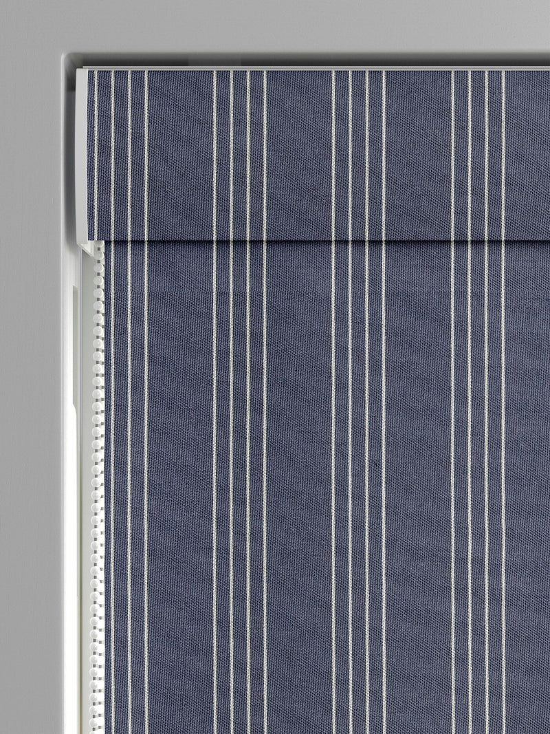 Indigo Leuwin roman blind blue stripe, imported from the UK