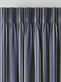 Indigo Leuwin blue striped made to measure curtains (British brand)