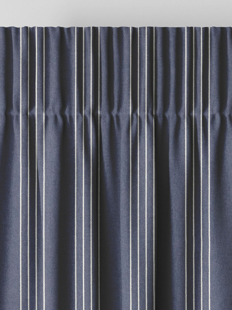 Indigo Leuwin blue striped made to measure curtains (British brand)
