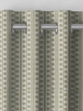 Sage Celot green geometric jacquard curtains (British brand)