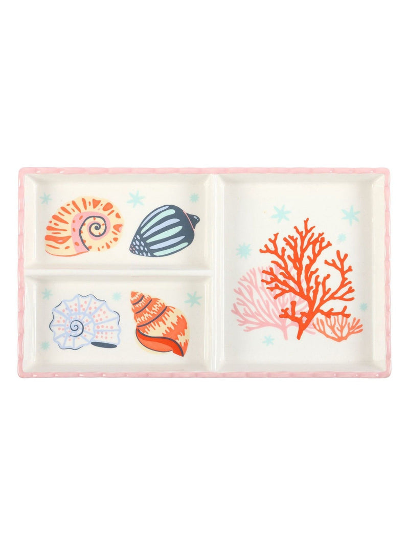 Something Different white shell coral trinket tray 25.5cm (British brand)