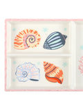 Something Different white shell coral trinket tray 25.5cm (British brand)