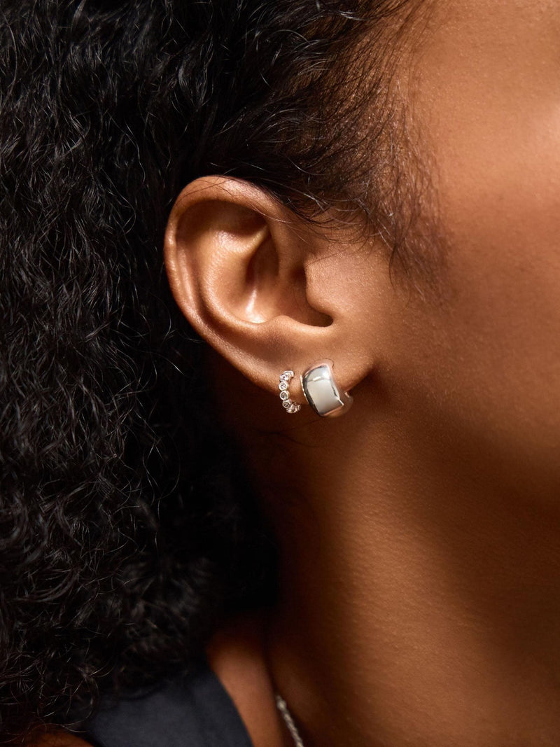 Accessorize silver tone chunky hoop earrings 2 pack - British product