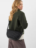 Accessorize black woven leather crossbody bag, imported from the UK