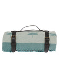Sophie Allport teal dragonfly woven picnic blanket, UK version