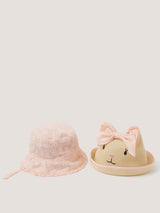 Next Monsoon Pink Baby Embroidered Bunny Hats 2-Pack- Buy online at McGrocer