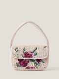 Monsoon cream mini flower beaded bag - British product